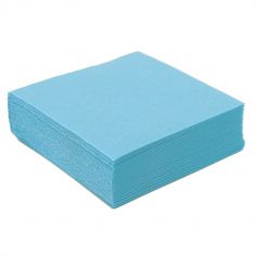 50 Petites Serviettes Microgaufrées - Bleu ciel