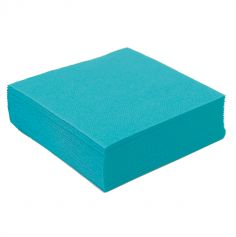 50 Petites Serviettes Microgaufrées - Turquoise