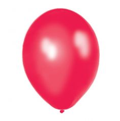 24 Ballons de Baudruche Métallisés Rouge