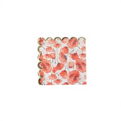 16 Serviettes coquelicots et or de la Collection Poppy Love