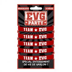 Lots de 5 bracelets "Team EVG" | jourdefete.com