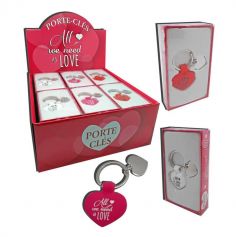 porte cles all we need is love rouge rose ou blanc | jourdefete.com