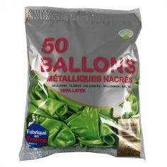 50 Ballons Baudruche Vert Tilleul Métalliques 
