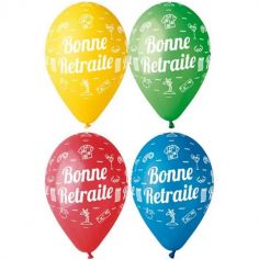 10 Ballons "Bonne Retraite" - 30 cm - Couleur Multicolore