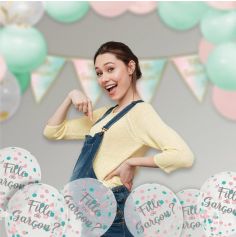 Sachet de 6 ballons à confettis - Fille ou Garçon ? - Collection Gender Reveal