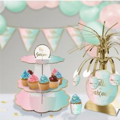 Présentoir à cupcakes - Fille ou Garçon ? - Collection Gender Reveal