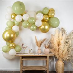Kit arche 46 ballons - Collection Sauge Green