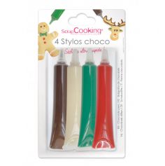 4 stylos choco Noël | jourdefete.com
