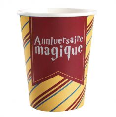 10 gobelets en carton de la collection sorcier pour un anniversaire magique.