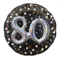 ballon-argenté-noir-80ans-anniversaire | jourdefete.com