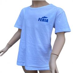 T-shirt blanc et bleu Feria pour Enfant - Taille au Choix