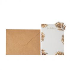 8 invitations avec enveloppes de la collection tropicool camel et or