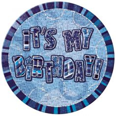 badge anniversaire glitz bleu