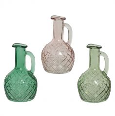 Vase ovale avec anse en verre - 14 cm - Modèle au choix | jourdefete.com