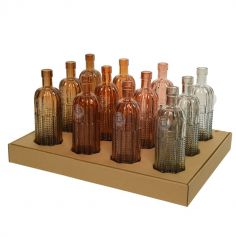 Vase en verre - Recycle ton chaud - 24 cm - Couleur Aléatoire