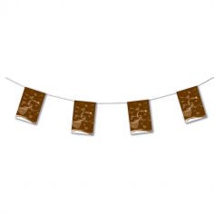 Guirlande papier Mariage Chocolat de 4 mètres avec 8 fanions 20x30 cm