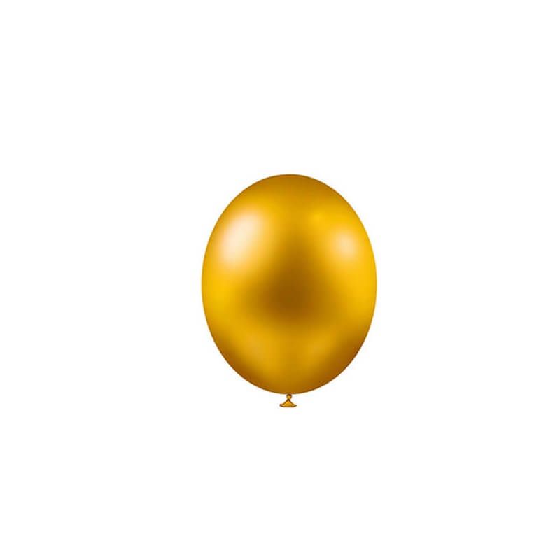25 Ballons de baudruche métallisés - Doré - Jour de Fête
