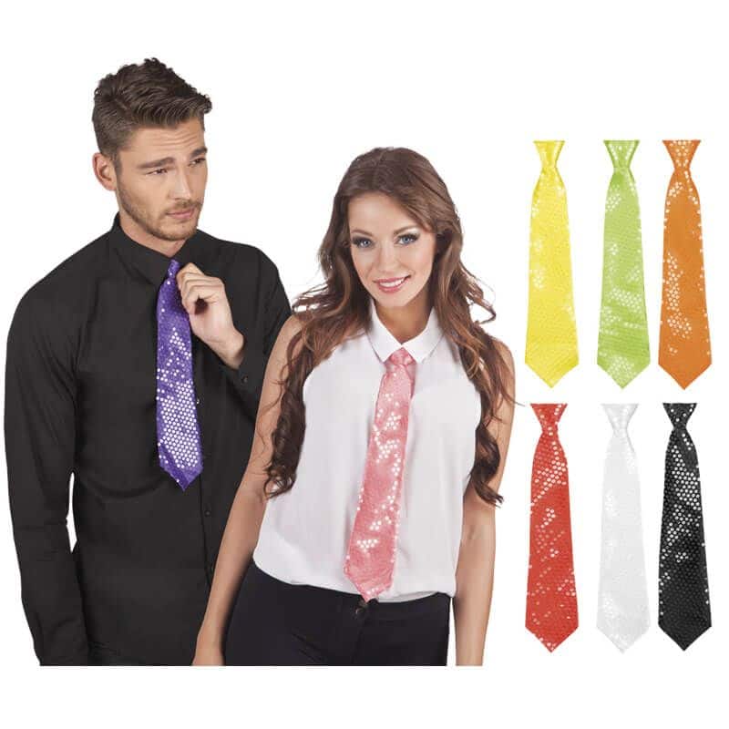 Cravate avec sequins - Couleur au choix - Jour de Fête - Boutique