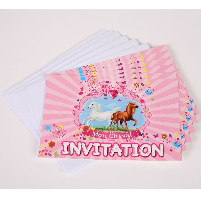 Carte invitation anniversaire thème cheval - Collection Cheval d'amour