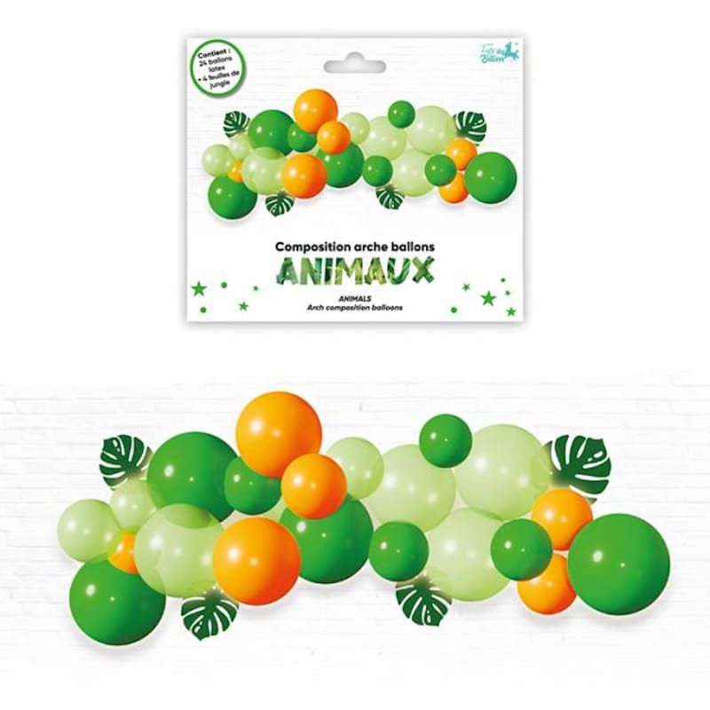 Kit arche de ballons vert et orange