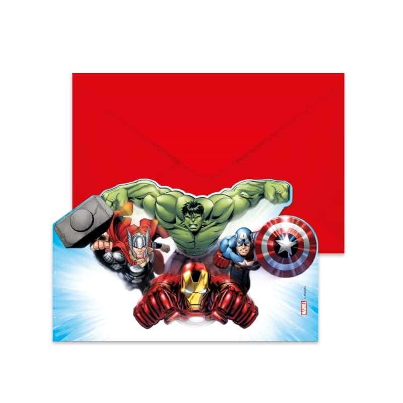 6 Cartes d'Invitation et Enveloppes en carton FSC Avengers™ Infinity Stones  - Jour de Fête - LICENCES ET THEMES - Boutique Jour de fête