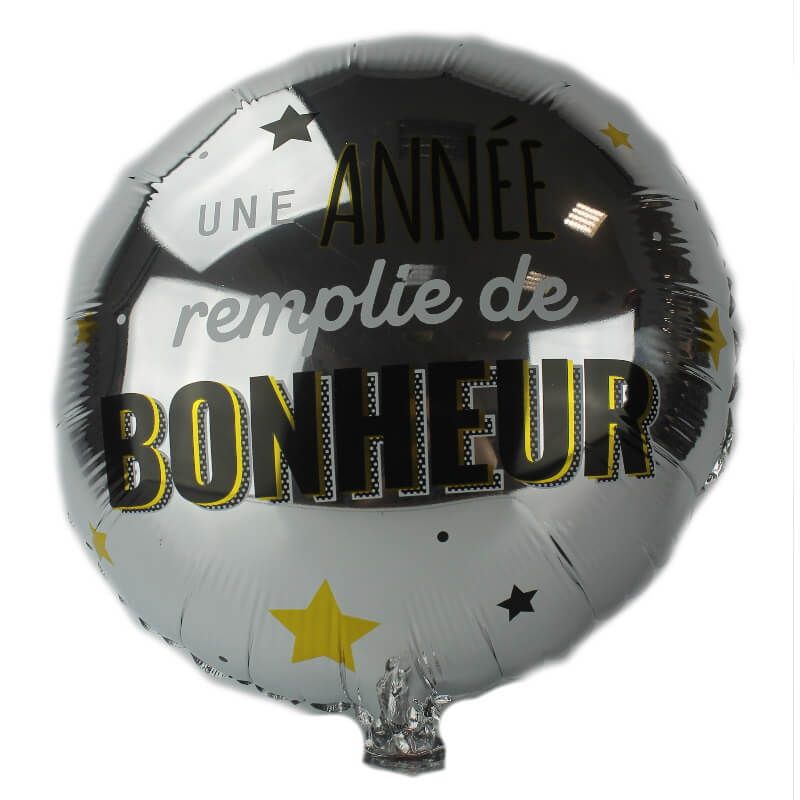 Ballon de 45 cm avec texte - Air / Hélium - Couleur au Choix