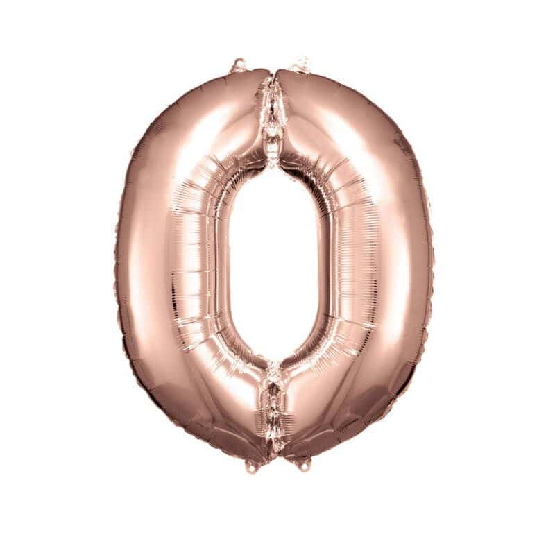 Ballon Géant Hélium - Rose Gold - Chiffre au choix - Jour de Fête