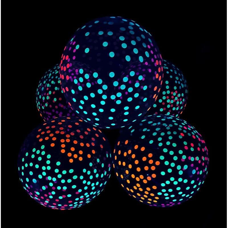 10 ballons fluo néon pour lumière noire en latex - 30 cm - Jour de
