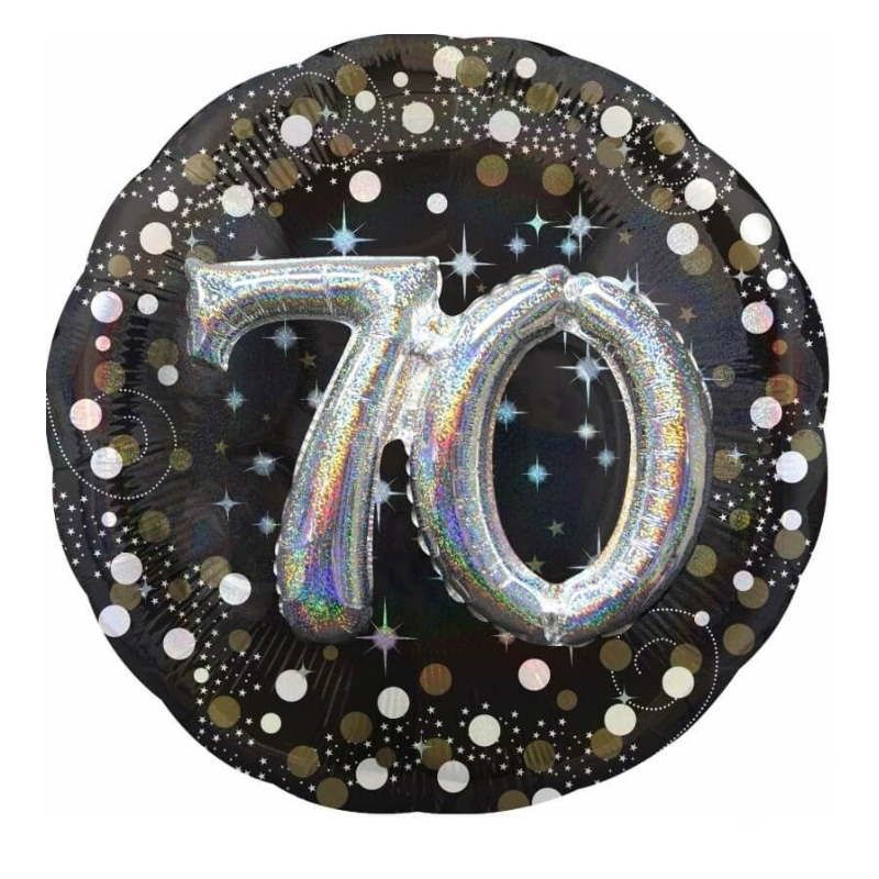 Ballon Métallique Hélium - 70 ans - Jour de Fête - Boutique Jour de fête