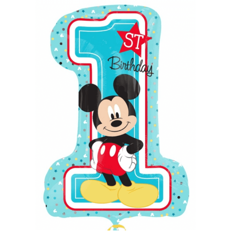 Ballon Métallique Hélium 1st Birthday - Mickey - Jour de Fête - Mon 1er  anniversaire - Anniversaire Enfant