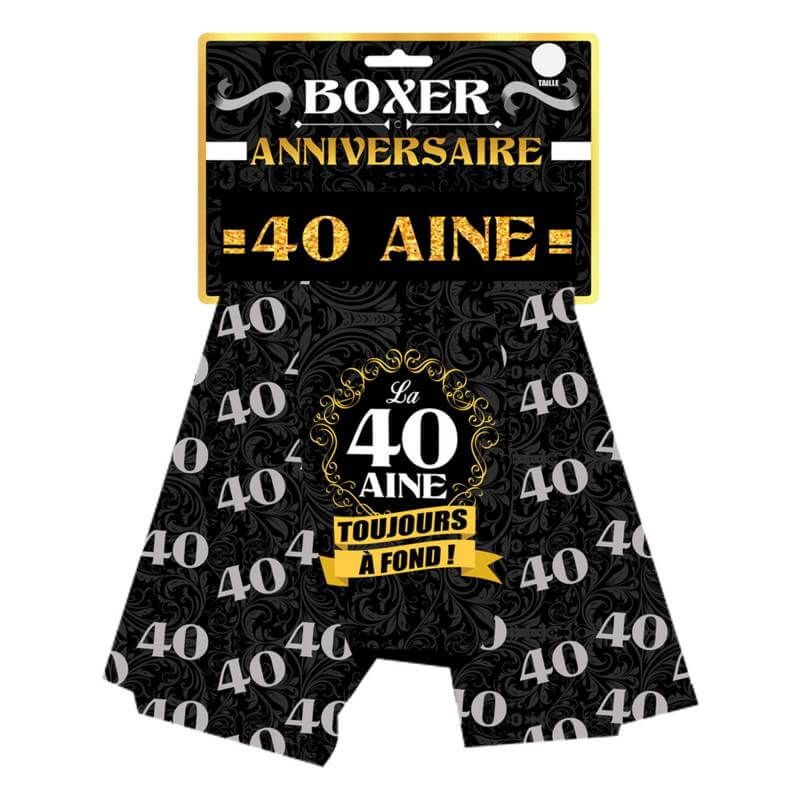 Boxer Festif Anniversaire 40 Ans - Couleur Aléatoire - Jour de Fête -  Boutique Jour de fête