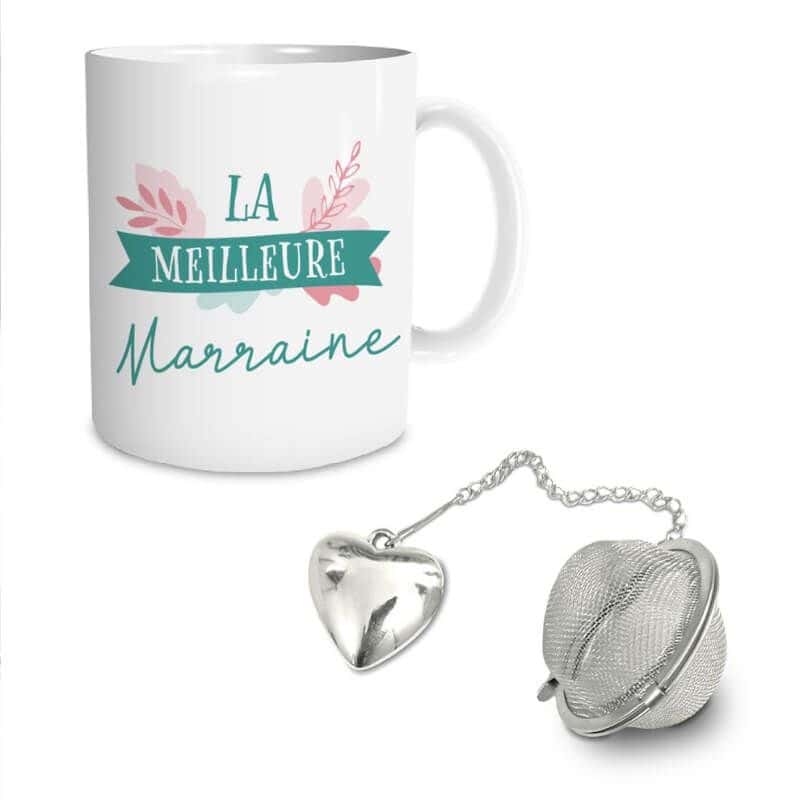 Ensemble Mug Porte Clés Meilleure Marraine - Cadeau Marraine Original