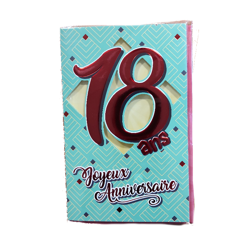 Carte d'Anniversaire Découp'âge Femme avec enveloppe - 18 ans - Jour de  Fête - Boutique Jour de fête