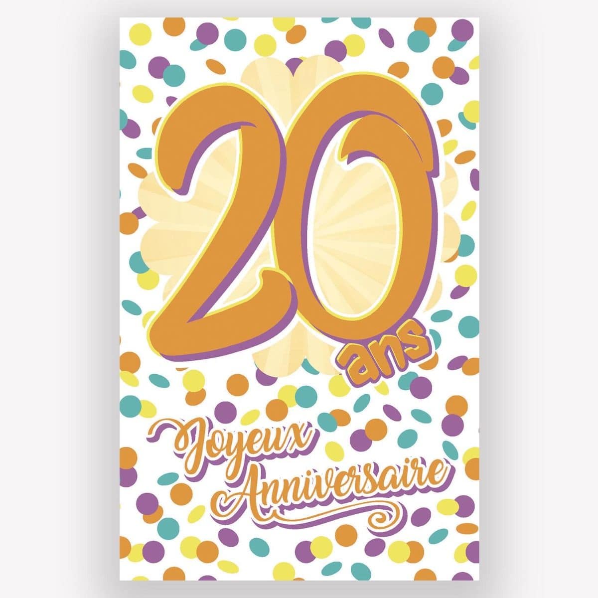 Carte d'Anniversaire Découp'âge Femme avec enveloppe - 20 ans - Jour de  Fête - Boutique Jour de fête