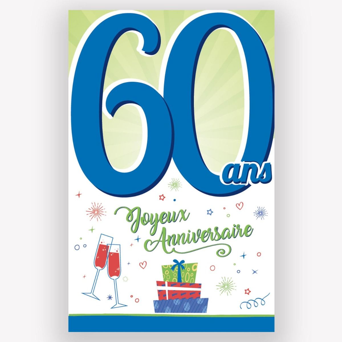 Carte d'Anniversaire Découp'âge Femme avec enveloppe - 60 ans - Jour de  Fête - Boutique Jour de fête