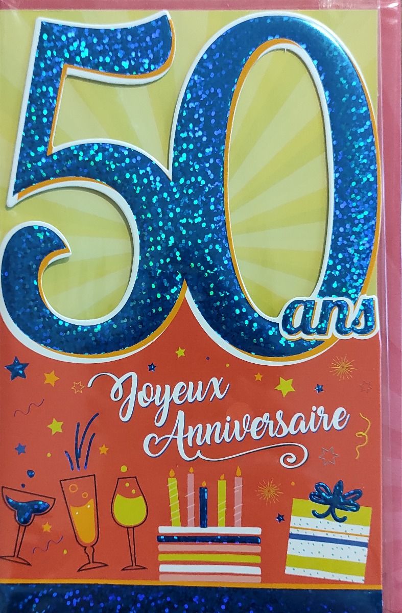 Carte d'Anniversaire Découp'âge Homme avec enveloppe - 50 ans - Jour de  Fête - Boutique Jour de fête