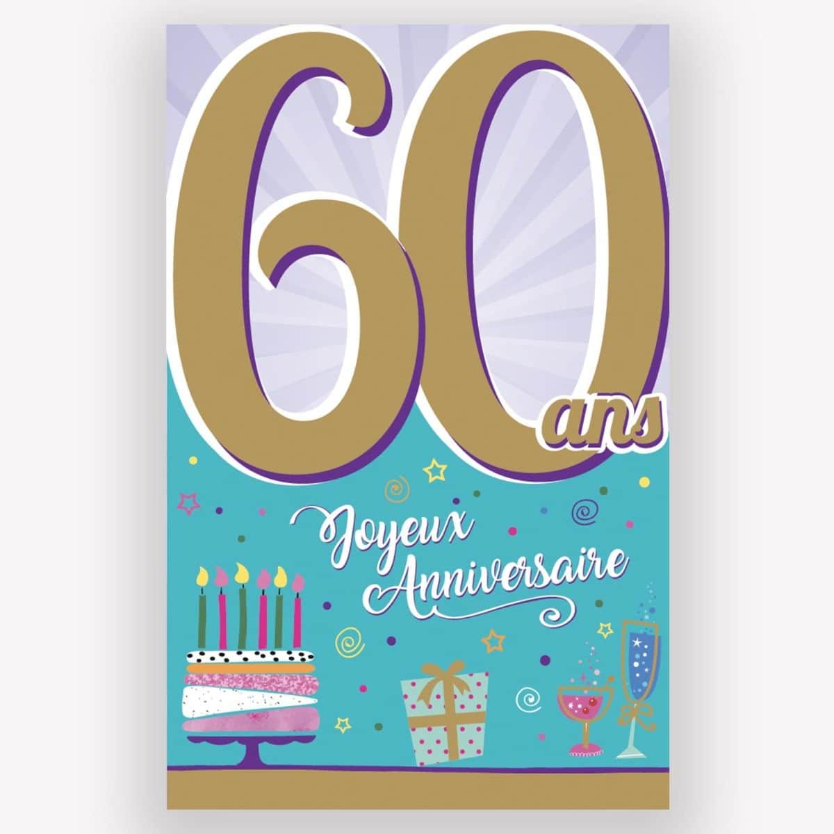 Carte d'Anniversaire Découp'âge Homme avec enveloppe - 60 ans - Jour de  Fête - Boutique Jour de fête