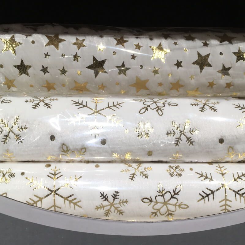 Chemin de Table en fourrure synthétique - Blanc & Or - 28 x 200 cm - Modèle  au Choix - Jour de Fête - Polaire - Givrée - Thèmes de Noël