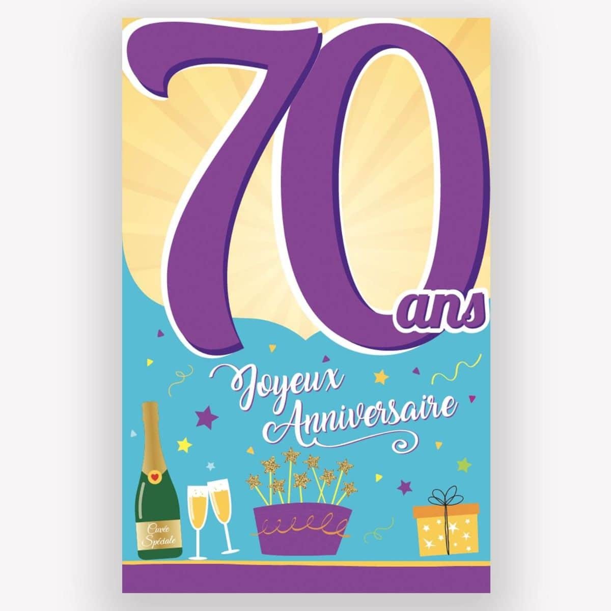 Carte d'anniversaire Découp'âge femme avec enveloppe - 70 ans - Jour de  Fête - Découp'âge - Nos Cartes d'Anniversaire