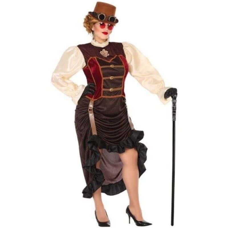 Déguisement Steampunk Femme Taille XXL, Costume Steampunk Femme pour  Halloween - Jour de Fête