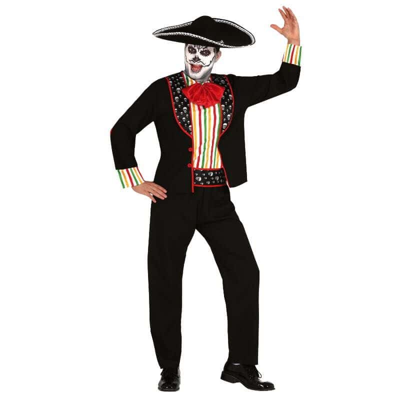 Déguisement d'Homme - Costume Rayé Day of the Dead - Taille au Choix - Jour  de Fête - Squelettes et Dia de los muertos - Thèmes Halloween