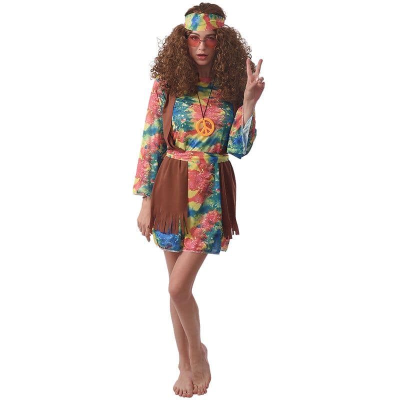 Shnmin 6 Pcs Déguisement Hippie Femme Kit, Costume Hippie pour Femme, 70  Hippie Costume pour Femme, Style Discothèque Deguisement, pour Carnaval,  Cosplay, Plage, Voyage, Photographie : : Mode