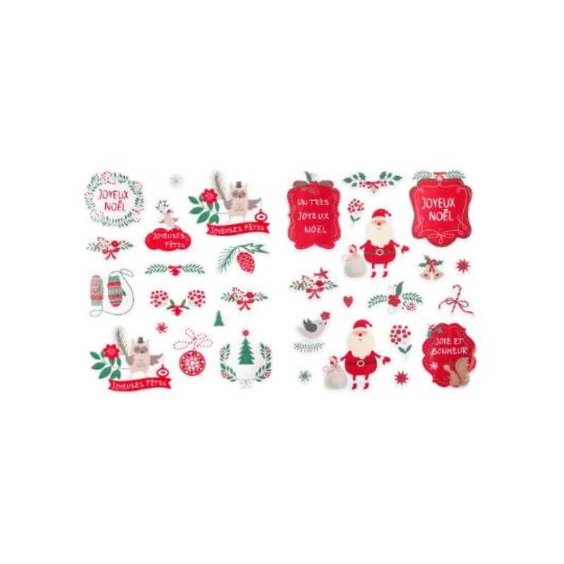 Étiquettes Autocollantes Pailletées - 25 x 30 cm - Modèle au Choix - Jour  de Fête - Emballages cadeaux - Idées de Cadeaux de Noël