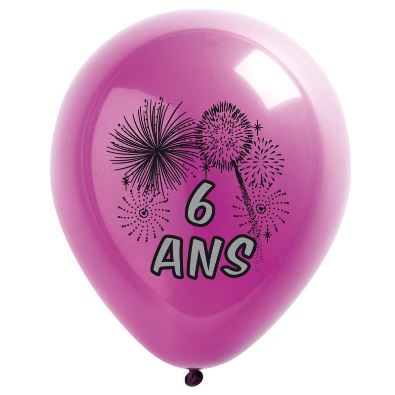 10 Ballons de Baudruche multicolore 6 ans - Jour de Fête - Boutique Jour de  fête