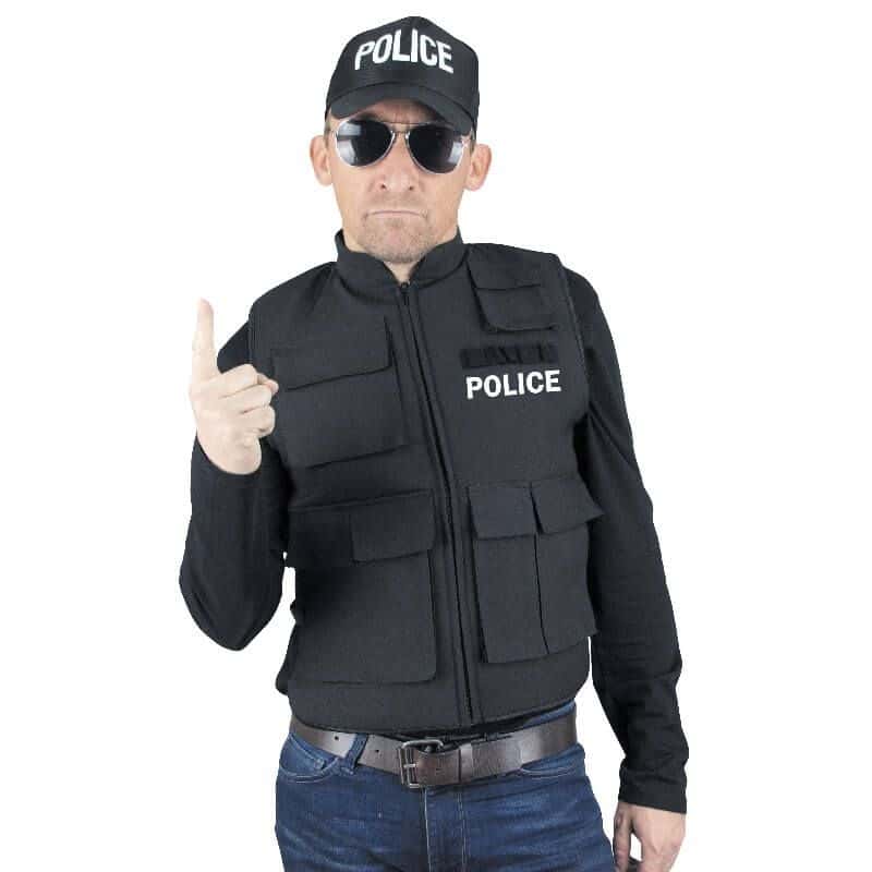 1 Gilet Pare Balle de Police - Jour de Fête - Déguisement adulte Thème  Métiers - Top Thèmes déguisement
