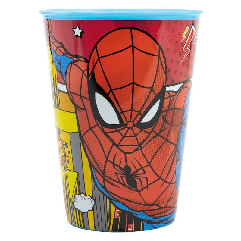 Gobelet avec paille Spiderman enfant verre en plastique