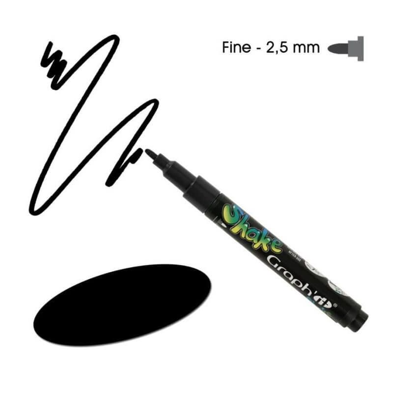 Marqueur Graphit'Shake Pointe Fine - Noir - Jour de Fête - Stylos -  Etiquettes personnalisables et stylos