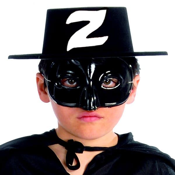 Chapeau noir de justicier masqué pour enfant