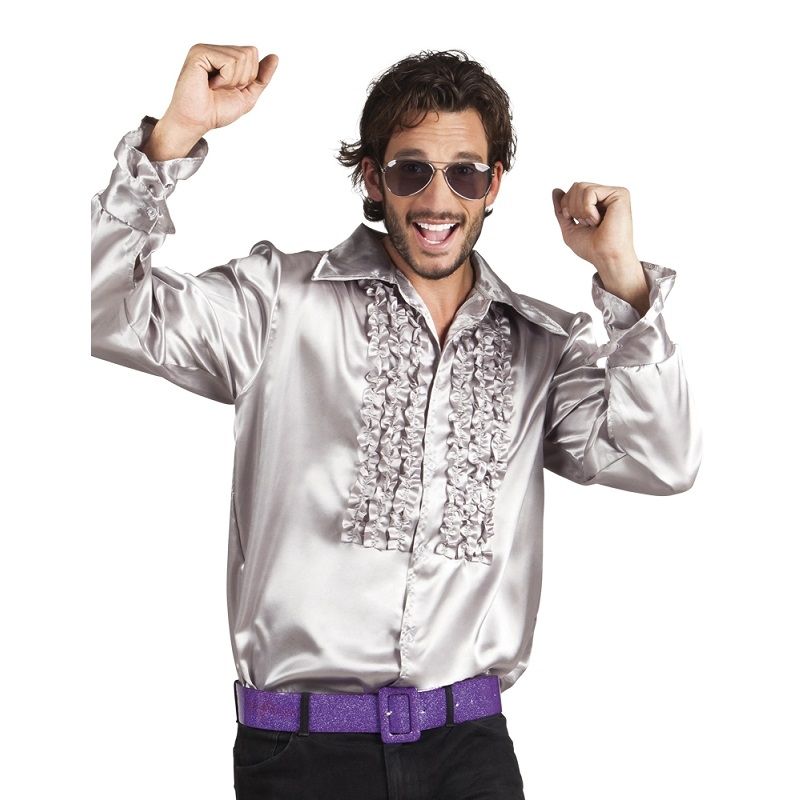 Chemise Disco Argent Homme - Taille au Choix - Jour de Fête - Boutique Jour  de fête