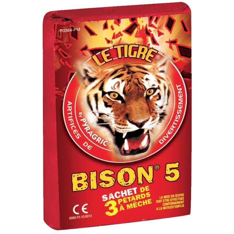 3 Pétards le Tigre Bison – n°5 - Jour de Fête - Feux d'artifices -  Accessoires